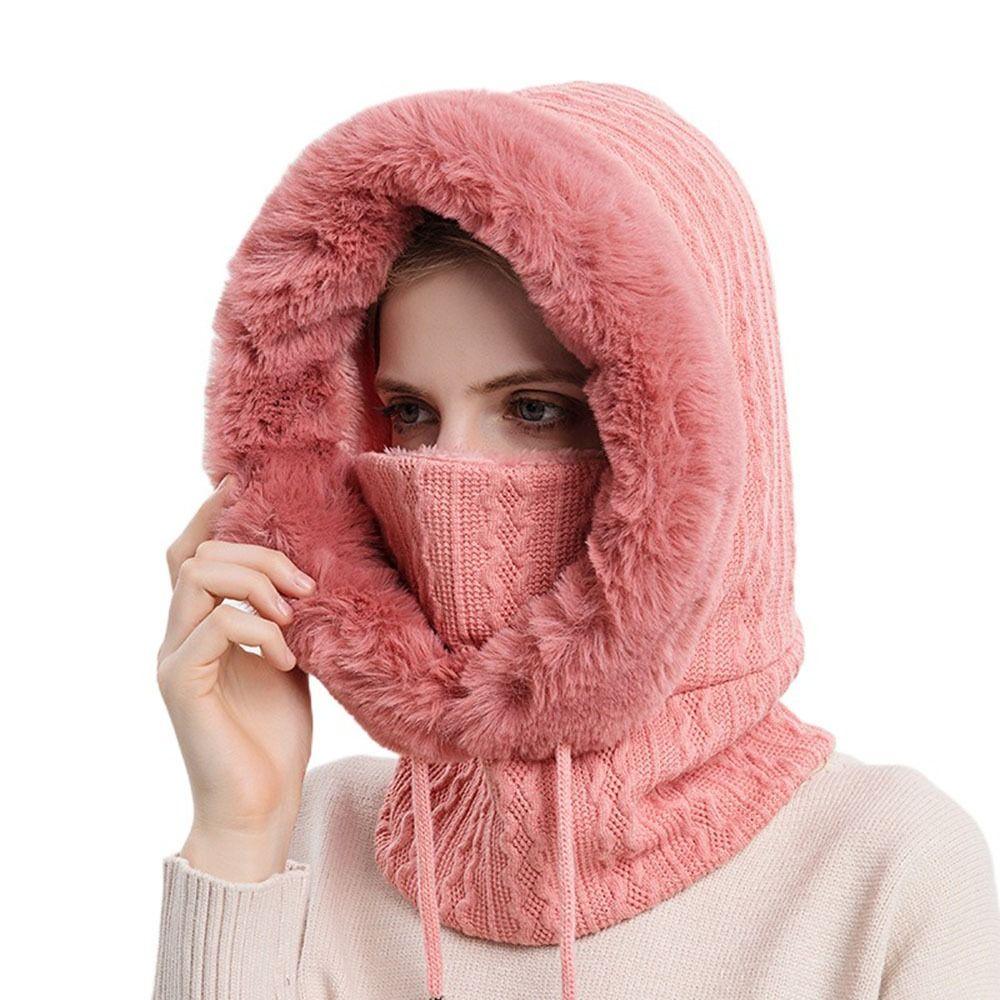 Scarf Neck Warmer Plush Bib Hat Collar Ear Protection Hat Plush Hat Bib Hat Beanie Hat  Hat