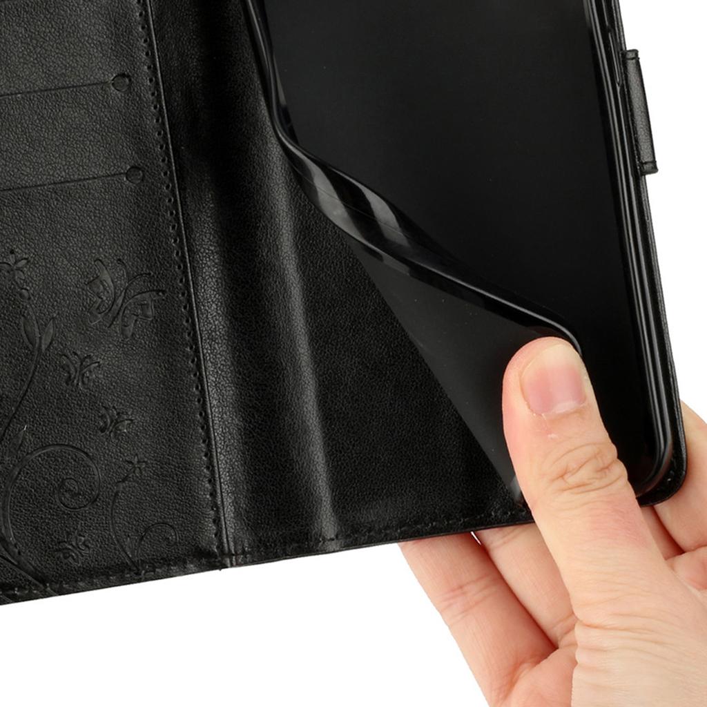For Honor 400 Pro 5G (Global) Leather Wallet Case Butterfly Flower Imprinted Phone Cover with Strap
