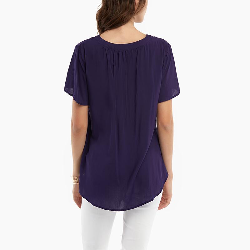 Buy Women Fahsion Short Sleeve Ruffle Tunic Tops Casual Summer V Neck T ...