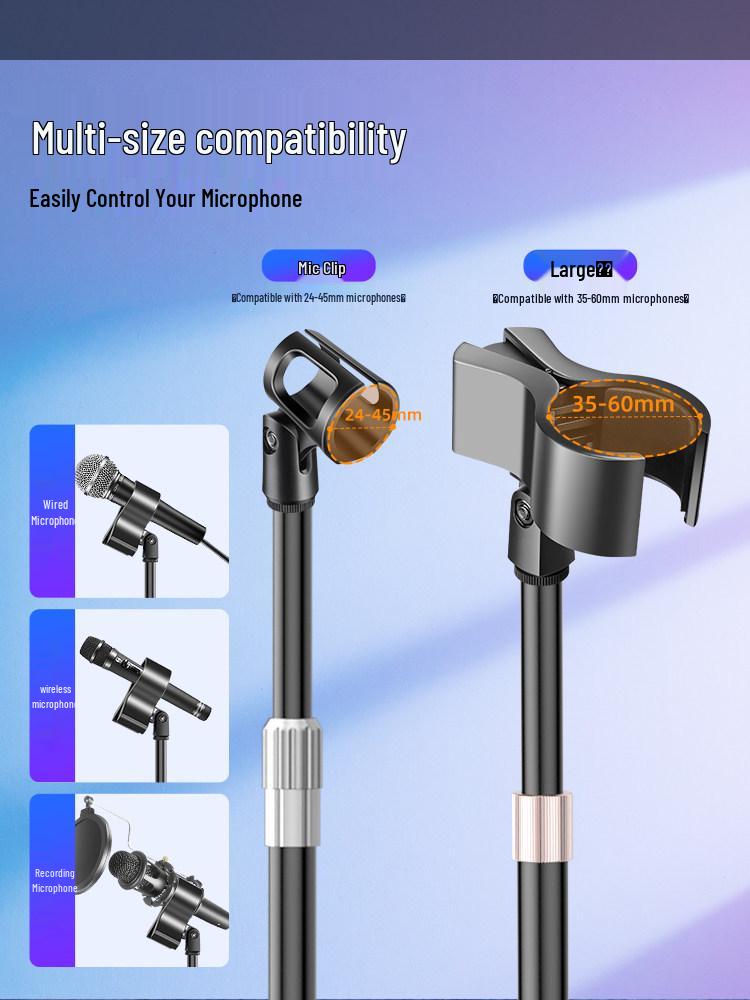 Professional Floor-standing Phone & Tablet Stand with Microphone Holder for Live Broadcasts and Streaming
