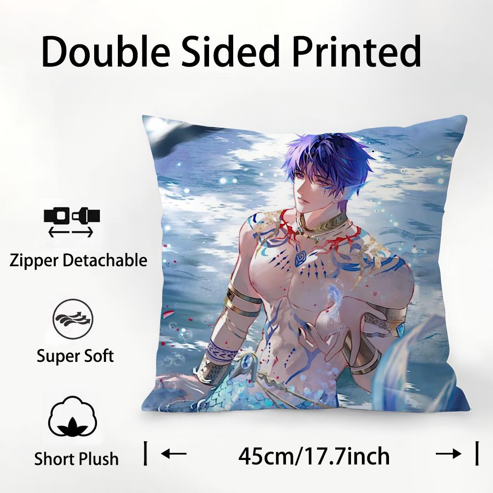 R-Rafayel Liebe D-Deepspace Kissenbezug Plüschstoff Weich Doppelseitiger Druck Sofakissenbezug Dekokissenbezüge