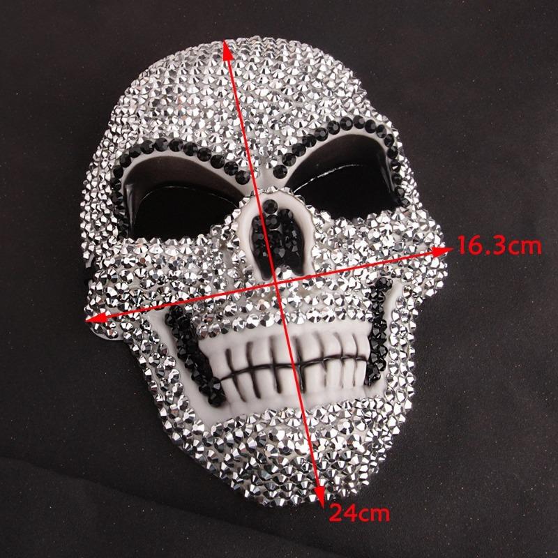 

New Diamond Studded Mask Halloween Decoration Ball Party Fashion Mask Plastic Skull Mask серебряный