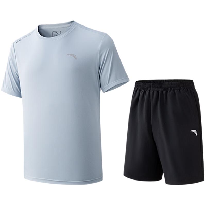 ANTA Men's Quick-Dry Sportswear Set (Short Sleeve Tee & Shorts)