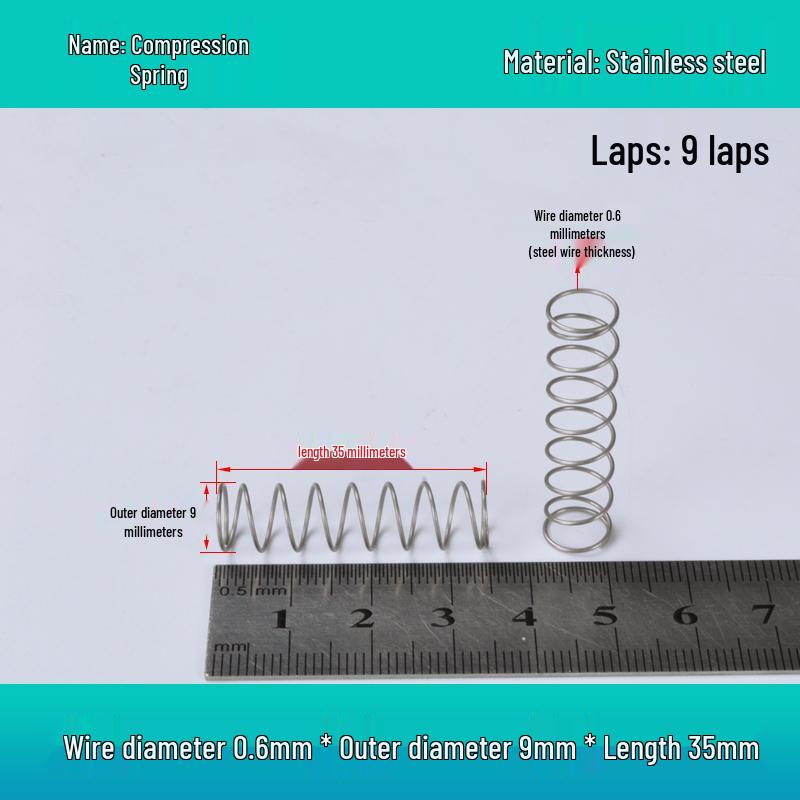 Y-förmige Edelstahl-Druckfeder, 0,6 mm Draht, 7-12 mm Außendurchmesser