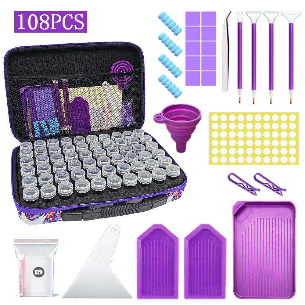 DIY Diamond Painting Kit: Funnel, Drill Pen, 60 Compartment Bottles, 30 Storage, Butterfly Bag