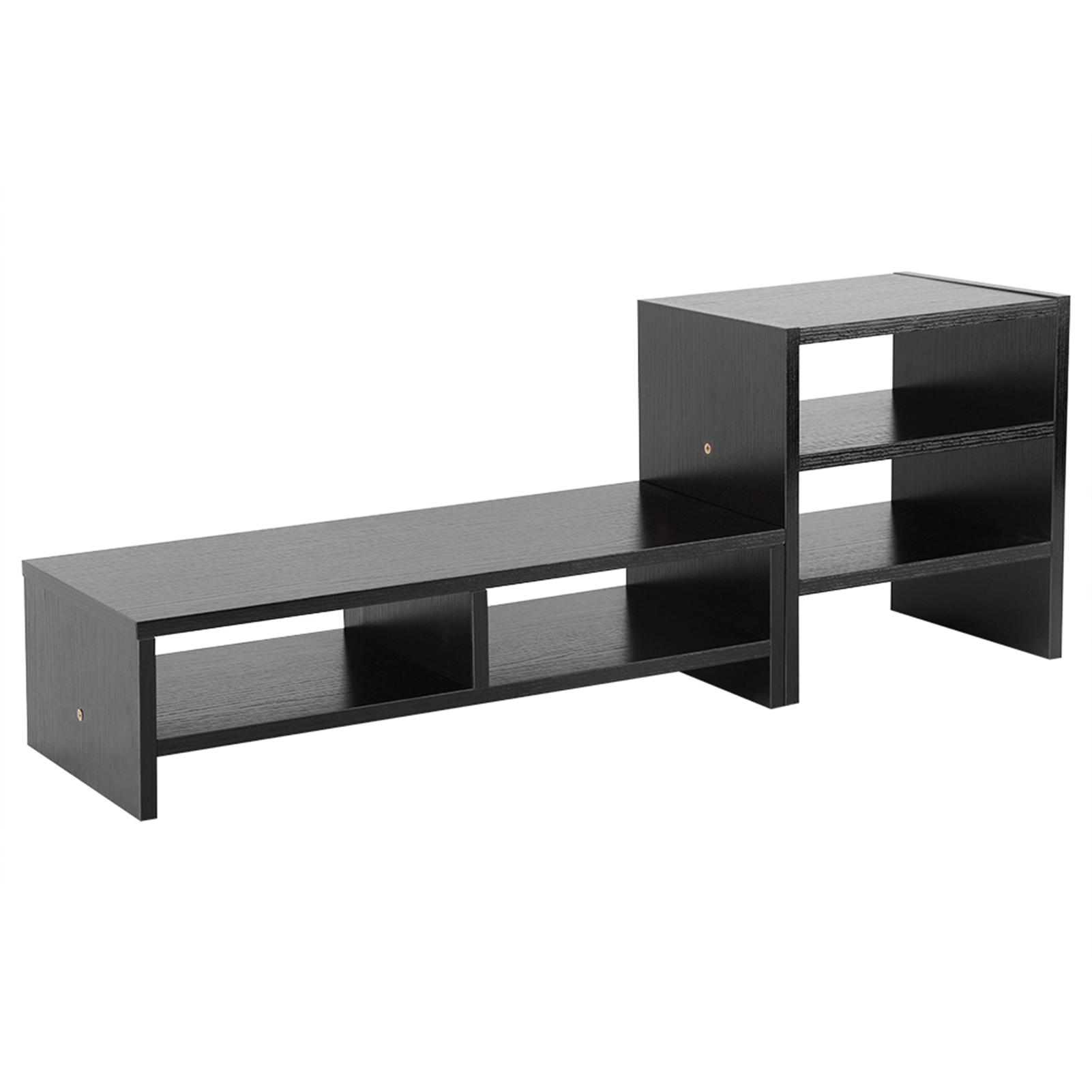 

Подставка для монитора компьютера ноутбука Настольный деревянный органайзер для хранения вещей 3-слойная полка для компьютера Подставка для монитора компьютера чёрный