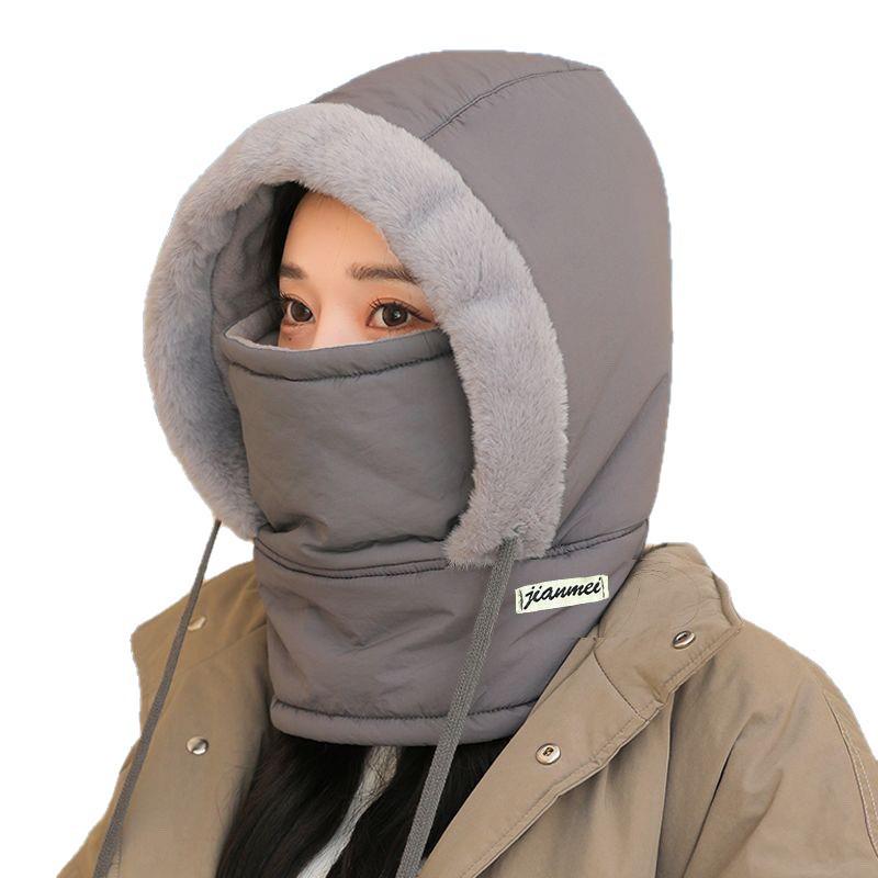 Winter Lei Feng Fleece-Lined Hat: Thick, Cold-Proof, Mask & Scarf Integration, Outdoor Windproof Cycling Balaclava