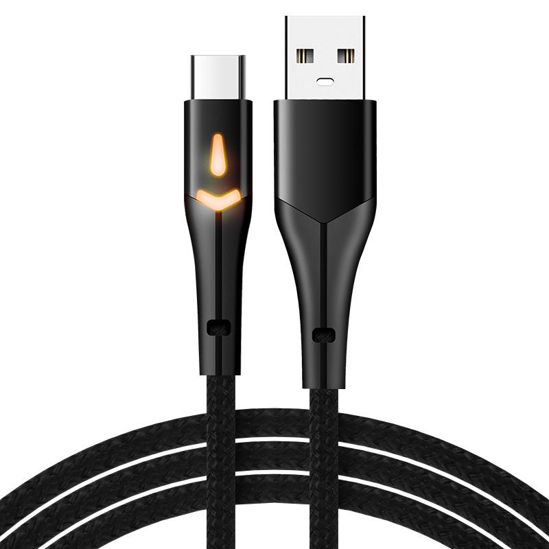 Seven-Color Silicone Light-Up USB Cable for Apple, Android, and Type-C Fast Charging