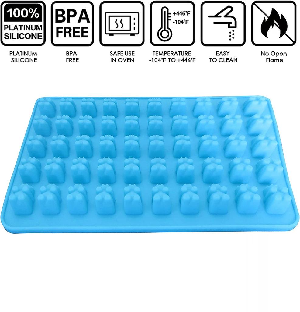 50 Grids Gummy Bear Mold Silikonowy Słodki Miś Galaretka Formy z Kroplomierzem Cukierki Czekoladowe Fondant Formy DIY Narzędzia Do Dekoracji Pieczenia
