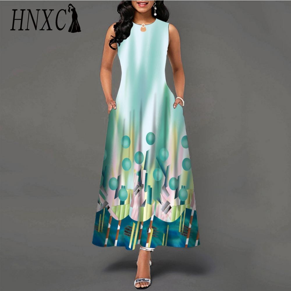 HNXC 48 barev Nové dámské volné vintage květinové volánové šaty Befree šaty Velká letní párty Tílka Elegantní maxi šaty