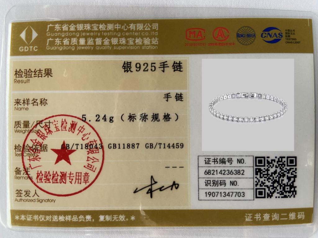 925 Sterling Silver Charming AAA Zircon Gift Bracelet Fashion Jewelry