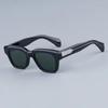 JMM Fellini Quadratische Sonnenbrille Handgefertigt in Japan Importiertes Acetat Klassisches Acetat Schwarzer Optischer Rahmen mit Metall an den Bügeln