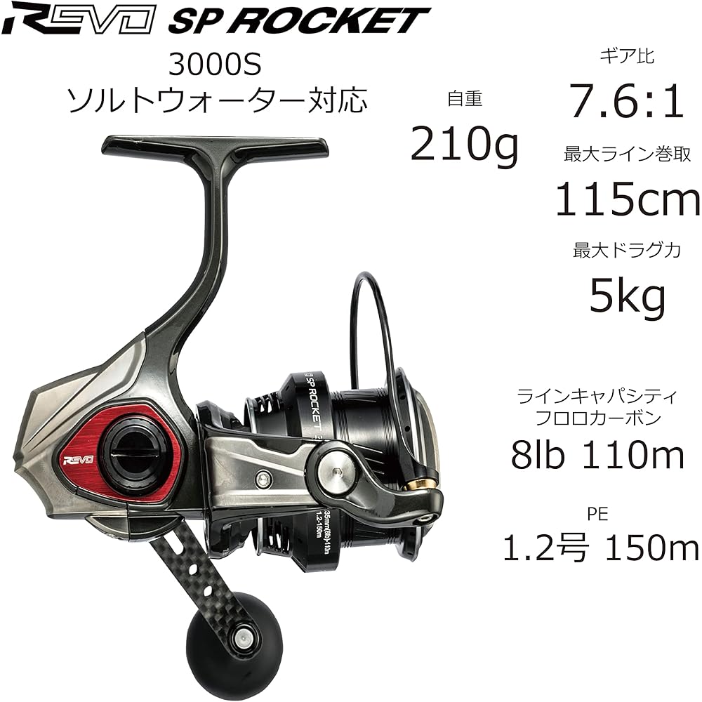 AbuGarcia Revo SP Rocket 3000S High Gear Spinning Fishing Reel 3000 Size