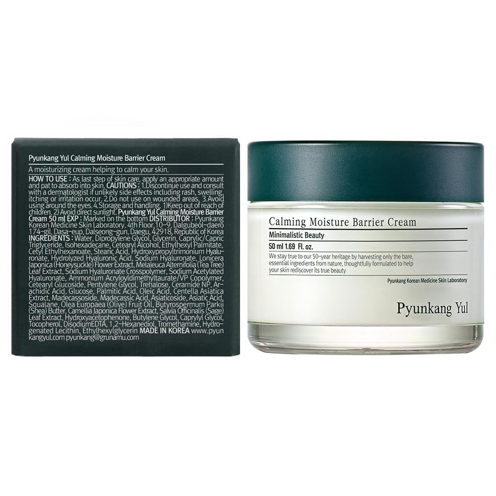Pyunkang Yul Calming Moisture Barrier Cream Instantly Soothes Sensitive Skin, Hyaluronic Acid & Ceramide for Hydration, Vegan, Korean Skincar