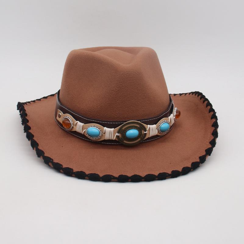 Grassland Windproof And Sunscreen Men'S Women'S Hats Are Directly Supplied With Top Hats, Versatile Ethnic Style, High-End Tibetan Holiday Jazz Hats