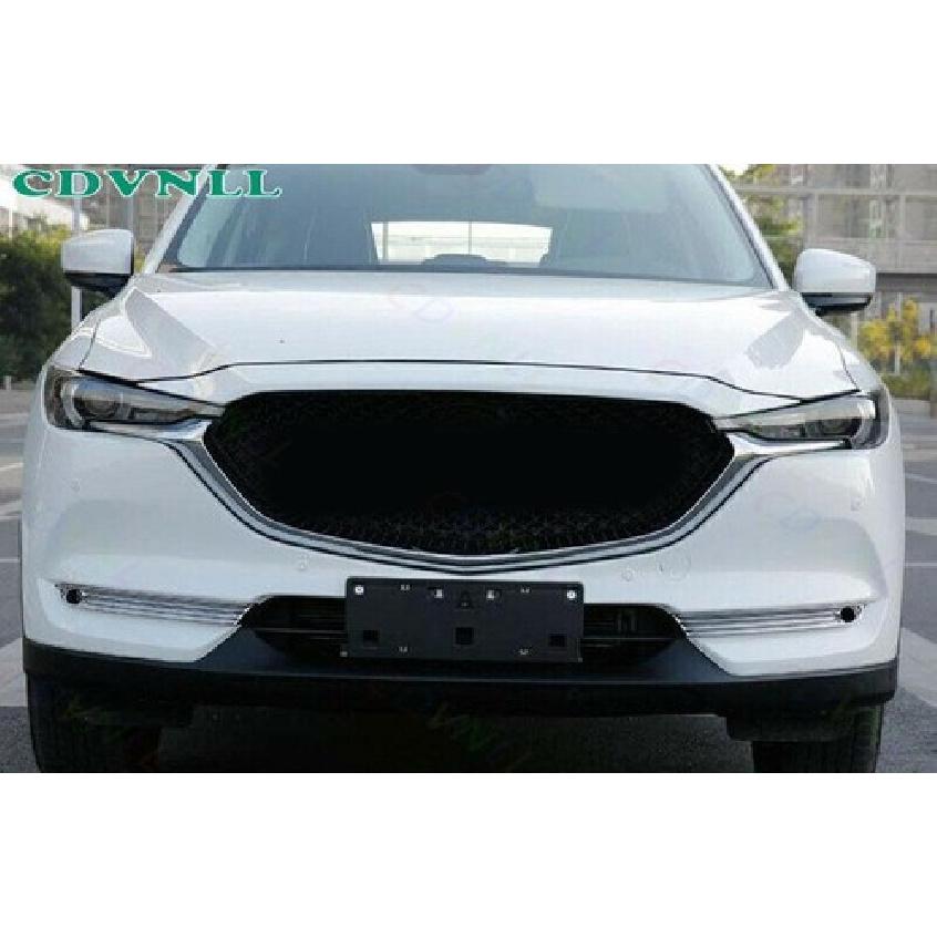 For Mazda CX-5 2017-20- Chrome Silver Front Fog Light Lamp Bumper Strip 2PCS