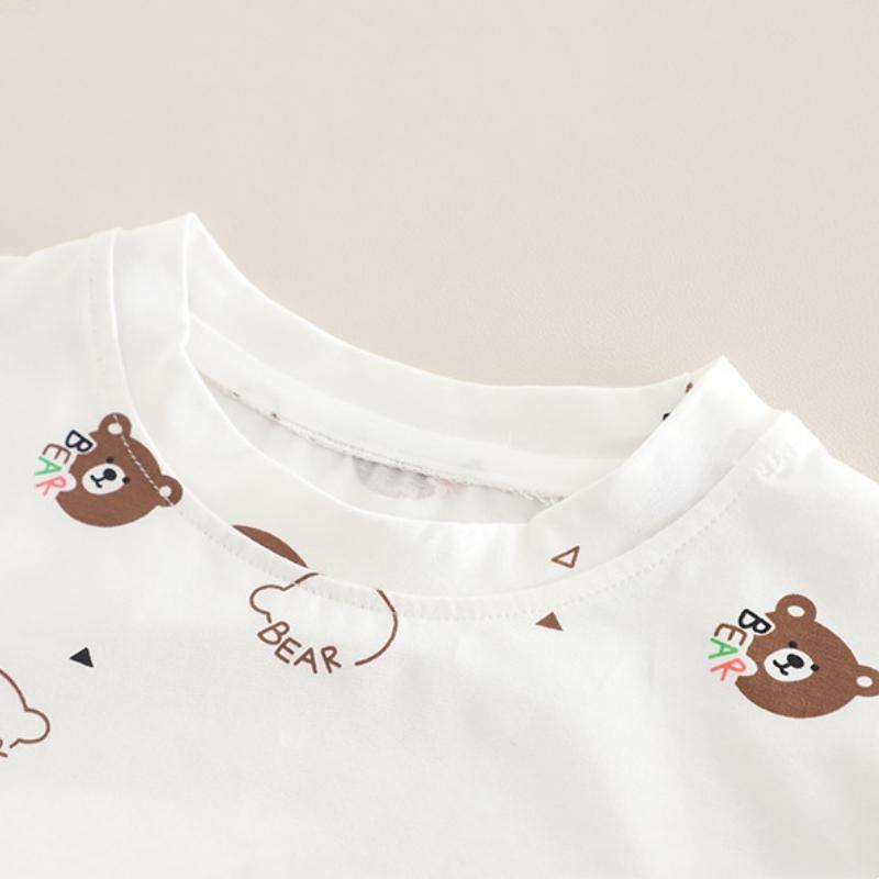 2Pcs/Sets Girls Clothes Set Children Overalls for Girls Boys T-Shirt + Pants Clothes for Girls 3D Cartoon Costume Kids Tracksuits Summer