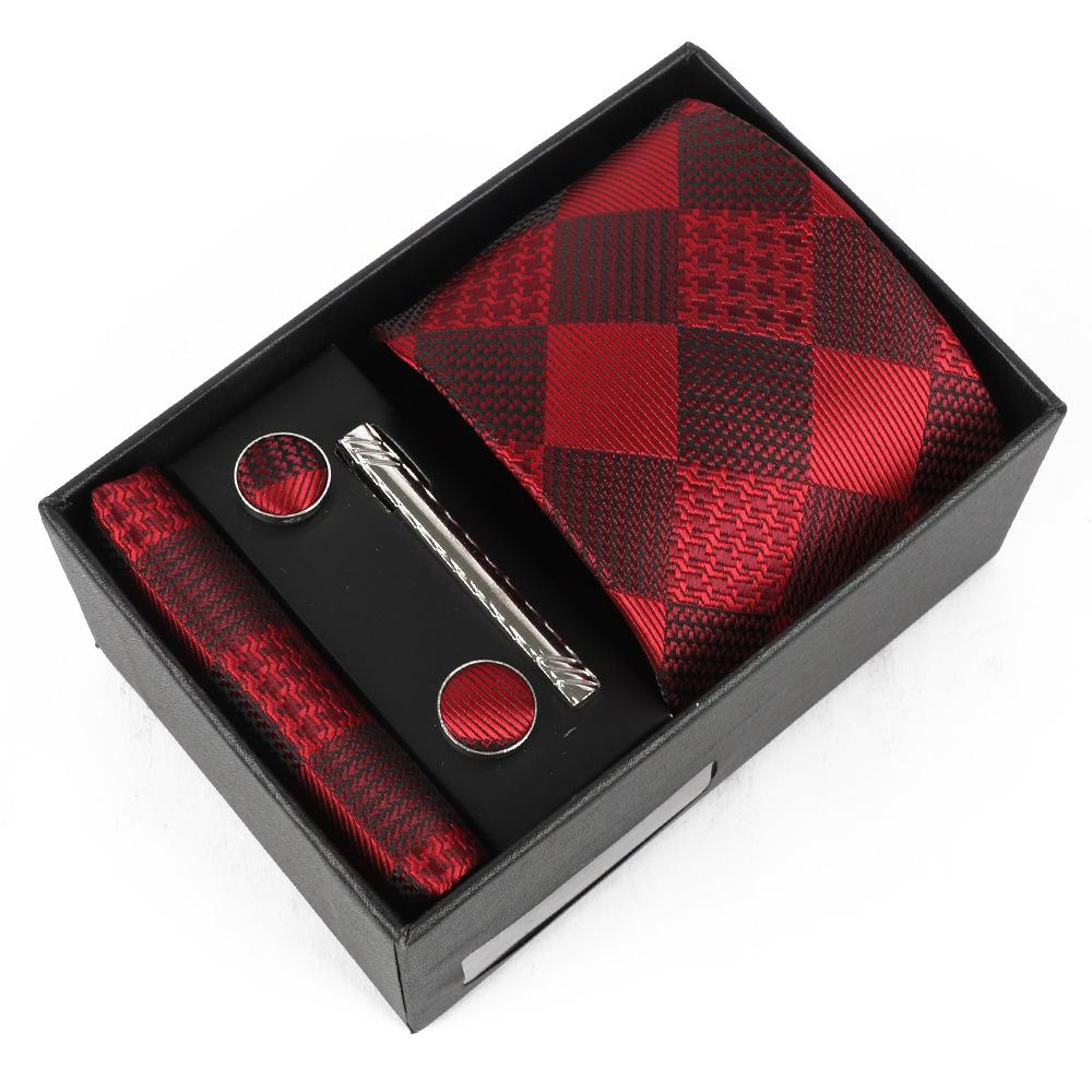Men's Luxury Jacquard Embroidered Tie Gift Set with Custom Logo.