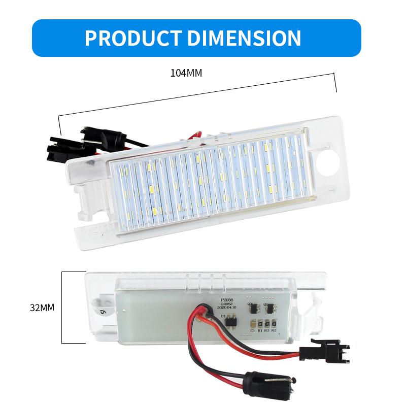 2 buc. Lumină Led pentru numărul de înmatriculare fără erori pentru Opel Adam Astra HJK Cascada Corsa CD Insignia Meriva Tigra Vectra Zafira