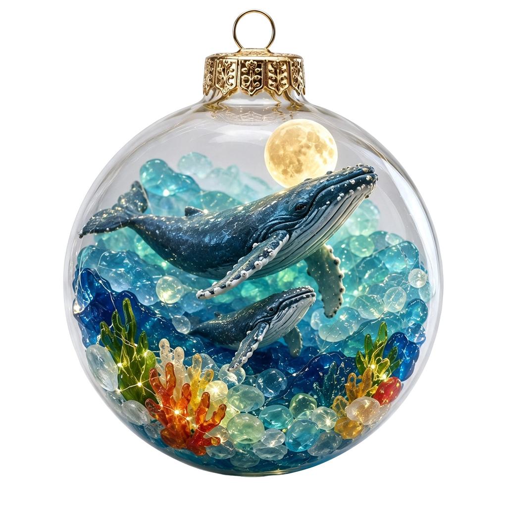 Themed Christmas Tree Ornaments Set of 10, Unlit Hanging Pendant Decorations for Holiday Tree