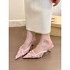 2026 Summer Concise Pointed Toe Women Slippers Fashion High Heels Party Pumps Mules Slide Shoes