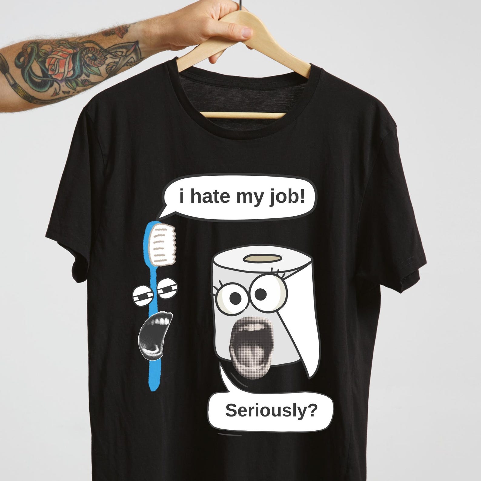 Funny Toilet Meme Shirt: Bathroom Humor Graphic Tee L