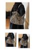 Korean Retro Leopard Print Canvas Tote Bag - Fashionable, Large Capacity, Shoulder/Underarm Style Suitable for Commuting and Shopping