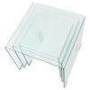 Ensemble de tables gigognes - vidaXL - 3 Pièces - Verre trempé - Transparent - Design contemporain