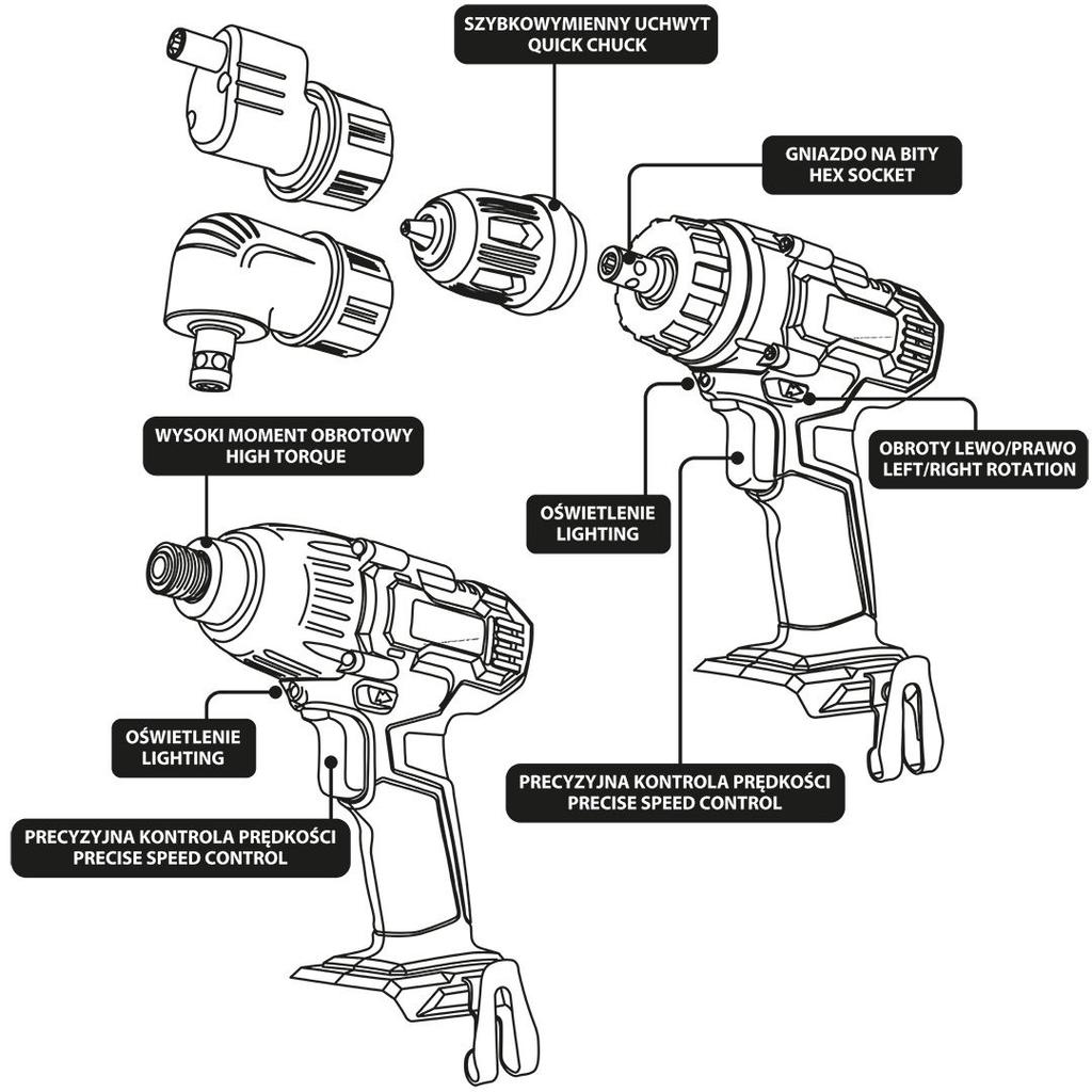 E+ Set: Drill-Driver With Crimpers, Without Battery - T 58Gs002