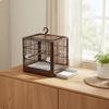 Parakeet Cage Easy To Clean Small Bird Includes Accessories Portable Carrier Brown