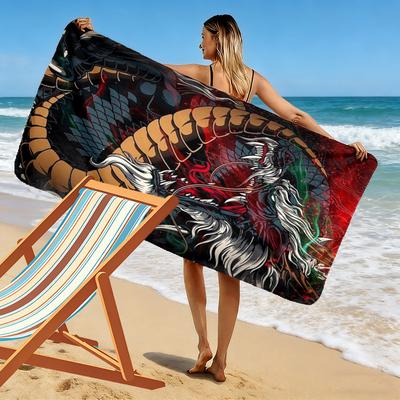 Dragon 2D Flat Print Beach Towel, Large Soft Quick Dry Towel for Beach Camping Swimming.MSTJ0918139