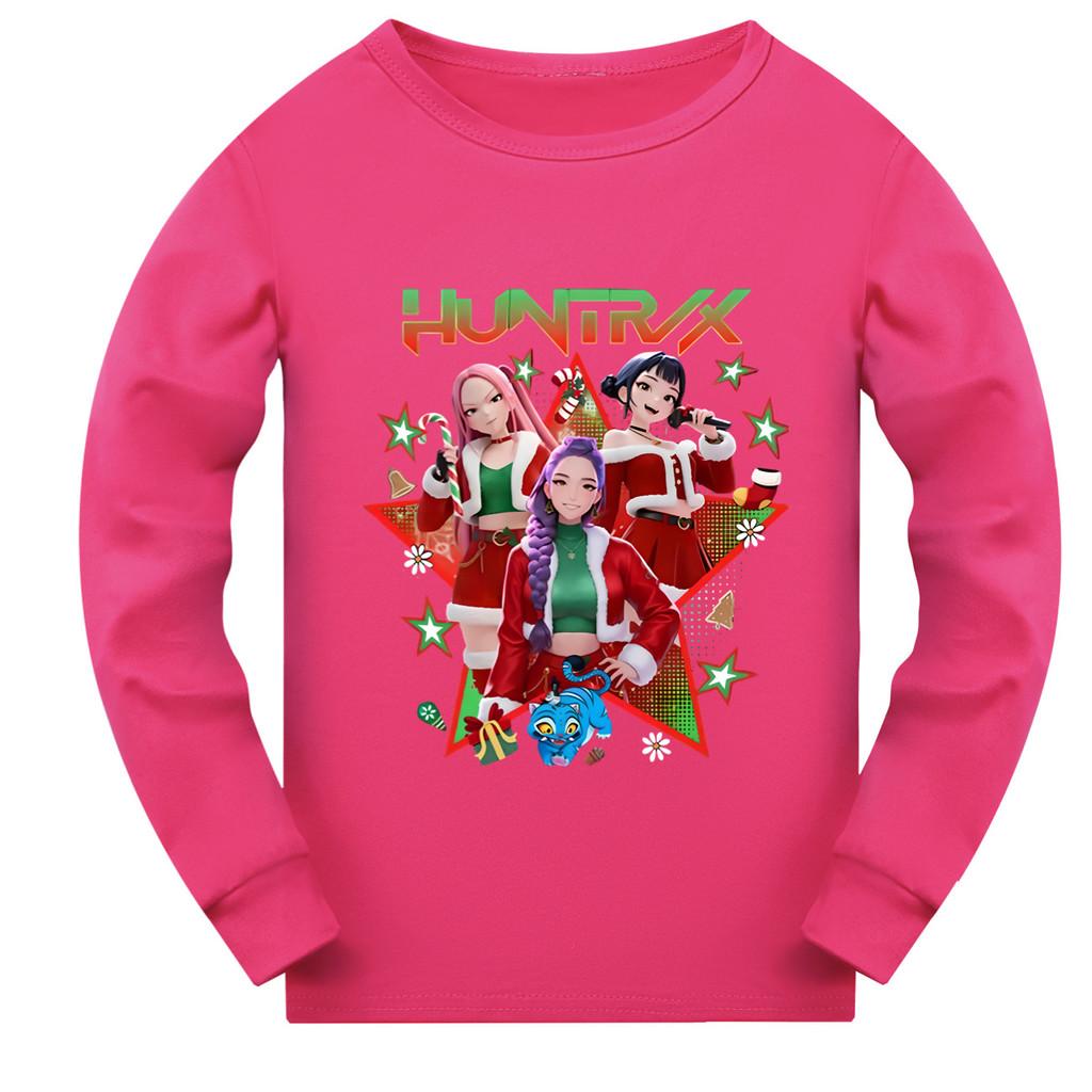 5182 Kids Girls Christmas New Year Rumi Zoey Mira Super Star Print Long Sleeves T-Shirt