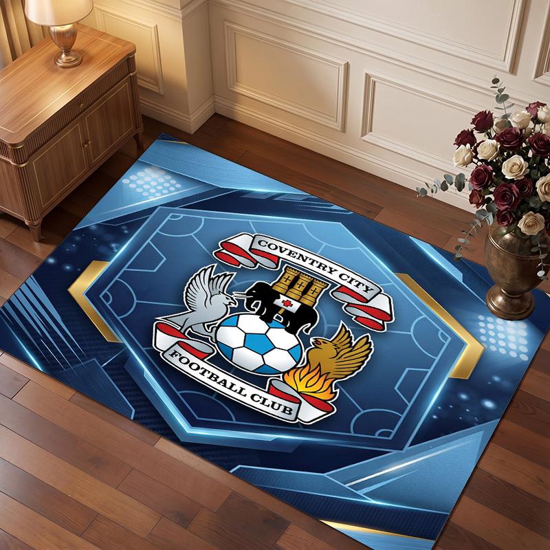 Tappeto in Velluto di Cristallo con Stampa del Coventry City Football, Comodo Assorbente d'Acqua Antiscivolo Tappeto per Pavimenti Interni