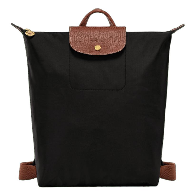 

Longchamp Le Pliage Original Textured Logo Adjustable Wide Shoulder Strap Nylon Tote Backpack Women backpack Black 10284089001 Shopping Bag Set(Basic Set+Shopping Bag)