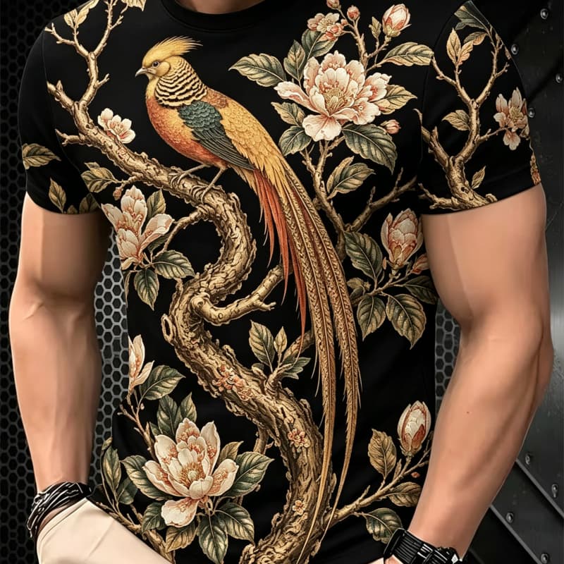

Men s Fashion 3D Printed Men s T-Shirt Round Neck Short Sleeve Trendy Street Wear XL
