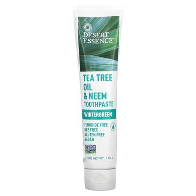 Desert Essence, Tea Tree Oil & Neem zubní pasta, Wintergreen, 6,25 oz (176 g)