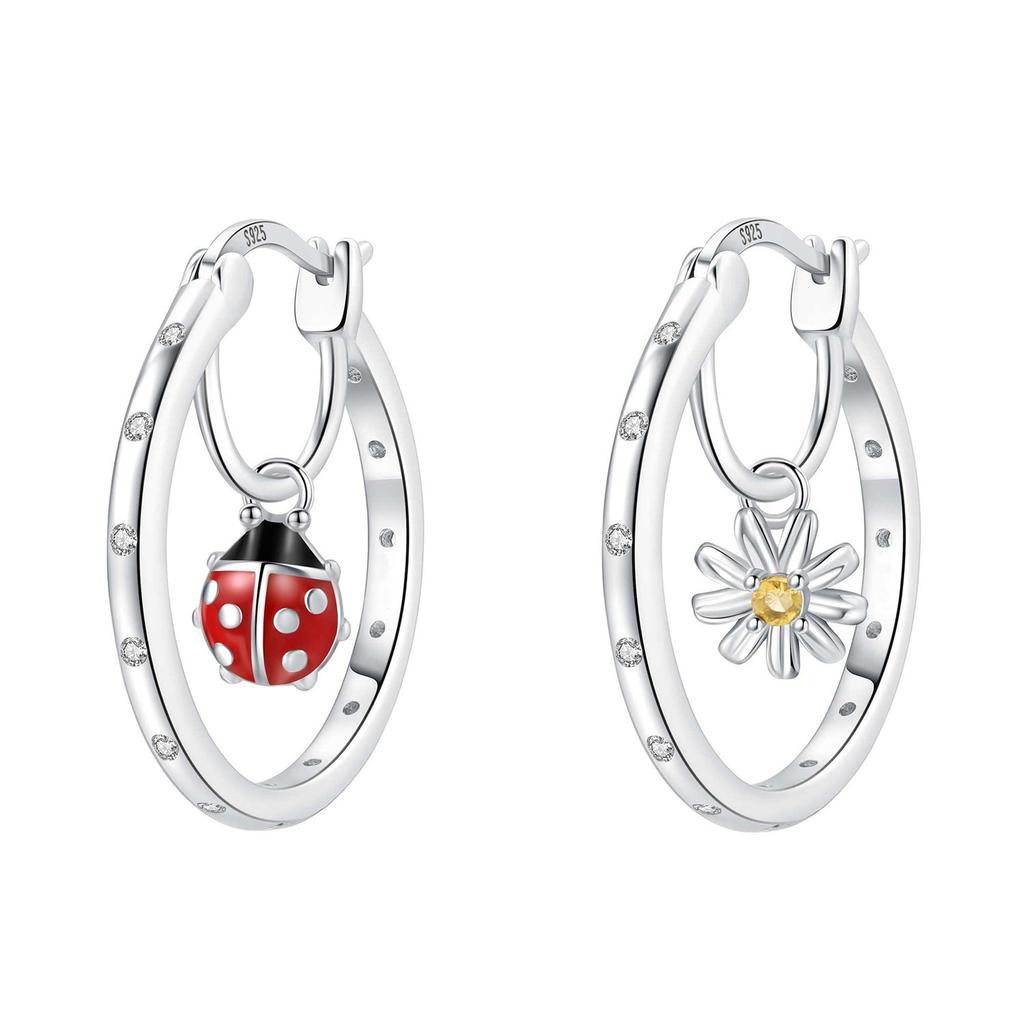 Elegant Insect Earrings For Women Butterfly Dragonfly Ladybug Hoops Sophisticated Dangle Ear Jewelry