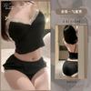 Pure desire with chest pad suspender shorts two-piece set deep V temptation sexy split women's suit set