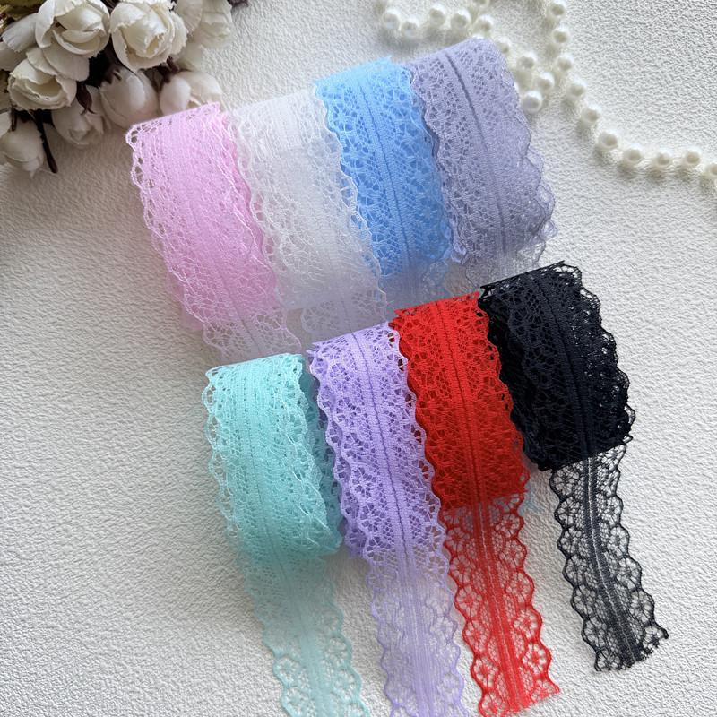 3cm Colorful Lace Trim for DIY Hair Accessories & Bow Knot Decoration - Graduation Brooch & Ribbon Craft J53.