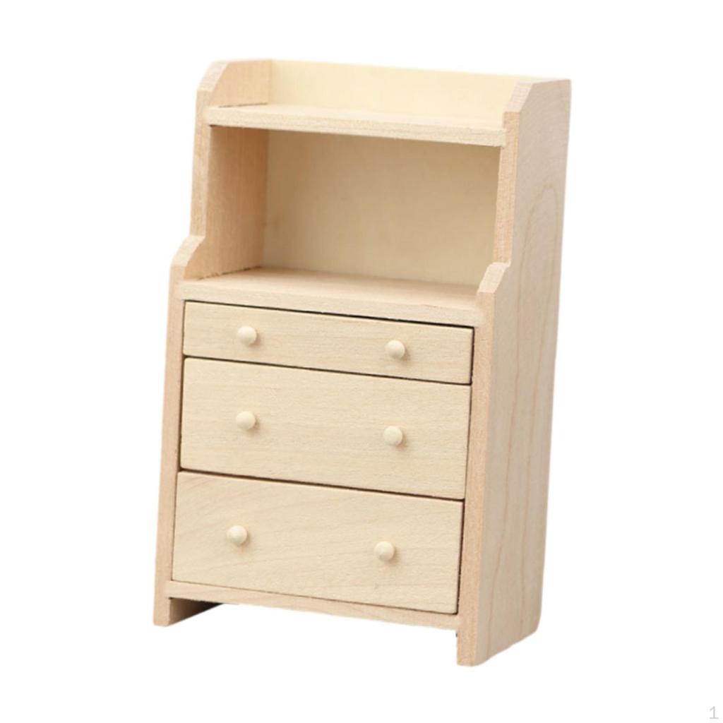 1/12 Dollhouse Cabinet Simulation Accessories Toy Mini Model Wooden Furniture for Home