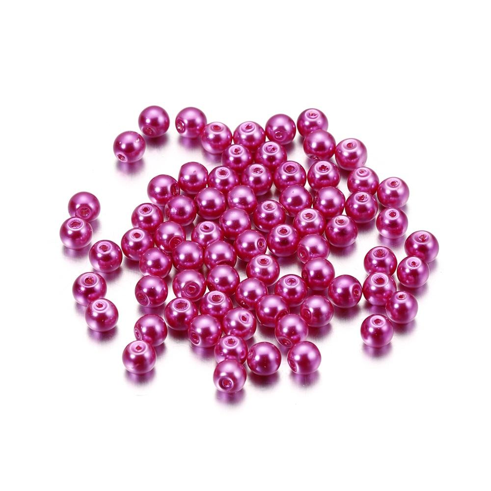 50-100Pcs 4/6/8mm Round Glass Bead Imitation Pearl Beads for DIY Earrings Necklace Jewelry Making Findings Accessories