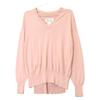 Maison Margiela Pink V-neck Back Slit Knit Sweater Tops S pinkUsed