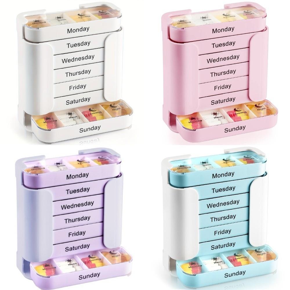 Large Capacity 7-Day Pill Box Sealed Travel Pill Case Weekly Pill Organizer  Travel Home Use