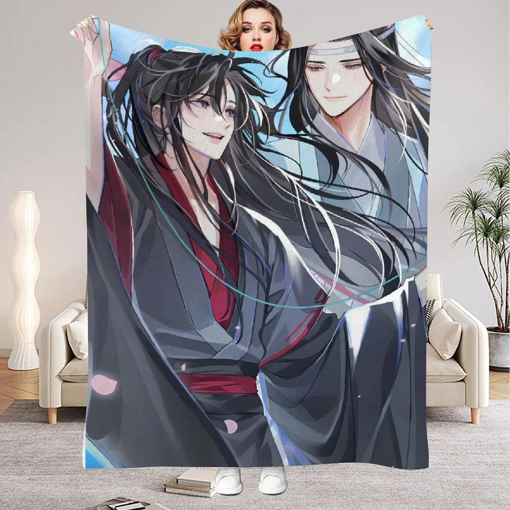 Modaozushi W&L Printed Flannel Blanket for Home Living Room Bedroom Decor New Year Christmas Gift for Kids