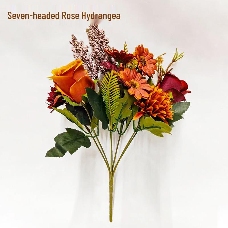 Autumn Bionic Flower Bouquet: Sunflower, Peony & Rose Simulation Flowers
