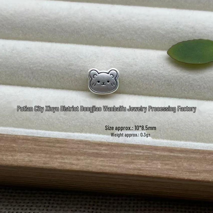 Sterling Silver 999 Chef Dog and Baguette Cat Beaded Charms on Hand-braided Rope