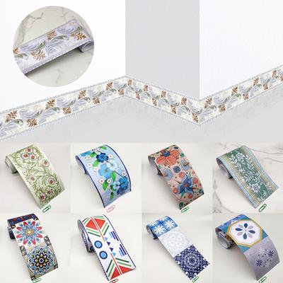 10x240cm PVC Waterproof Waist Line Skirting Line Floor Tiles Stickers