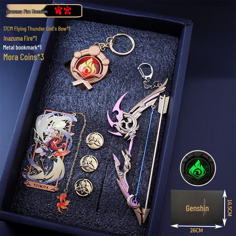 Genshin Impact Keychains, Bookmarks, Charms & Weapon Models Set - Ideal Gifts for Students