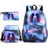 3 Piece School Backpack Set for Students Large Capacity Oxford Cloth Schoolbag with Shoulder Strap and Pencil Case