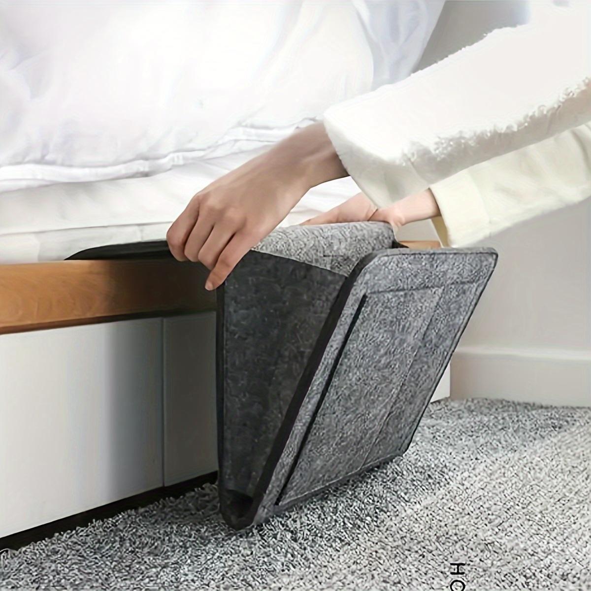 

1PCS Felt Bedside Storage Organizer Anti-slip Bedside Bag Bed Sofa Side Hanging Couch Storage Remote Control Bed Holder Pockets темно-сірий колір